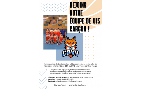 Recrutement U15M